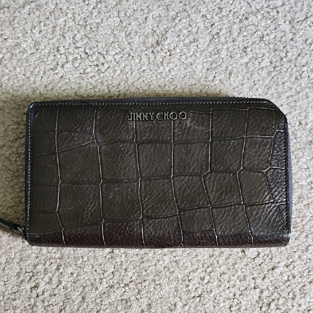Jimmy Choo Croc-Embossed Wallet